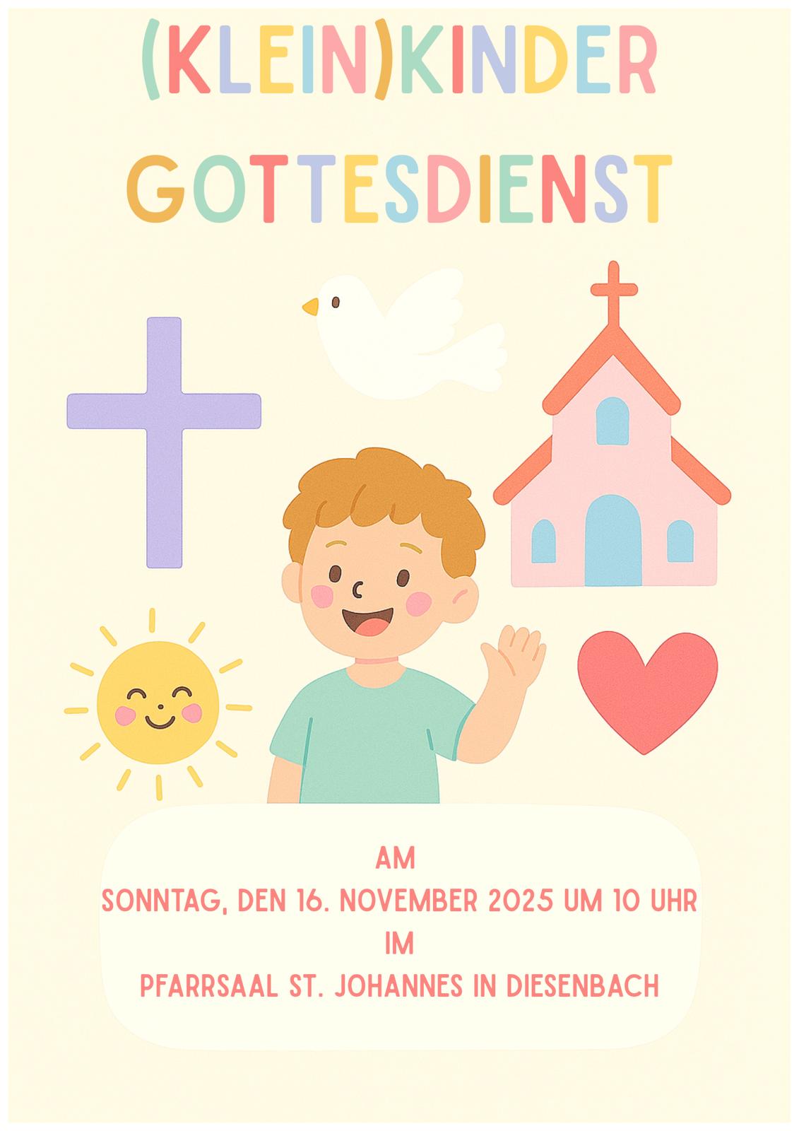 (Klein) Kindergottesdienst im Pfarrsaal Diesenbach