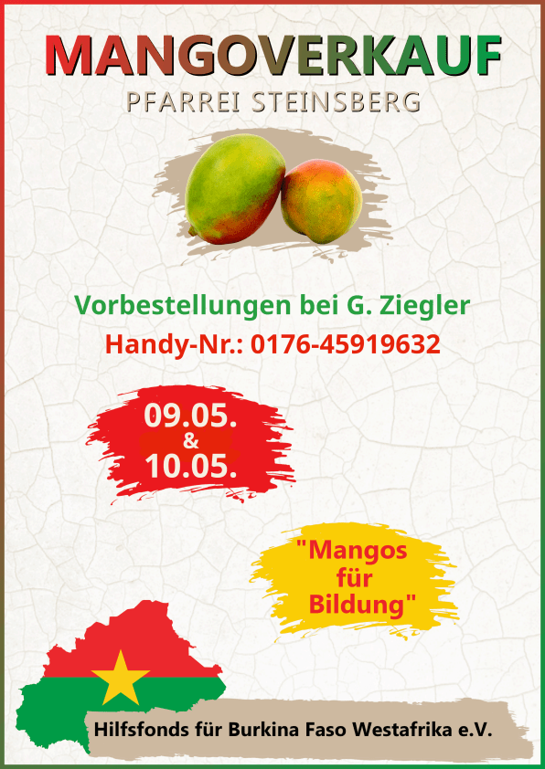 TERMINÄNDERUNG: Mangoverkauf